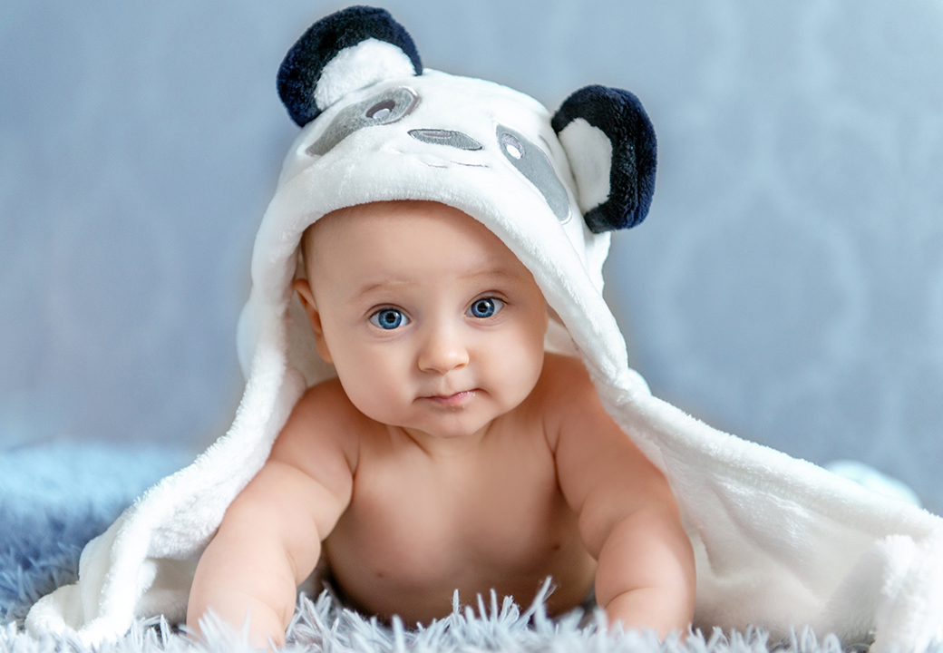 Baby in Panda Blanket