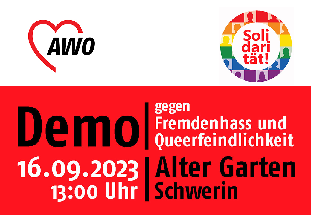 Grafisches Banner zur Ankündigung einer Demonstration.