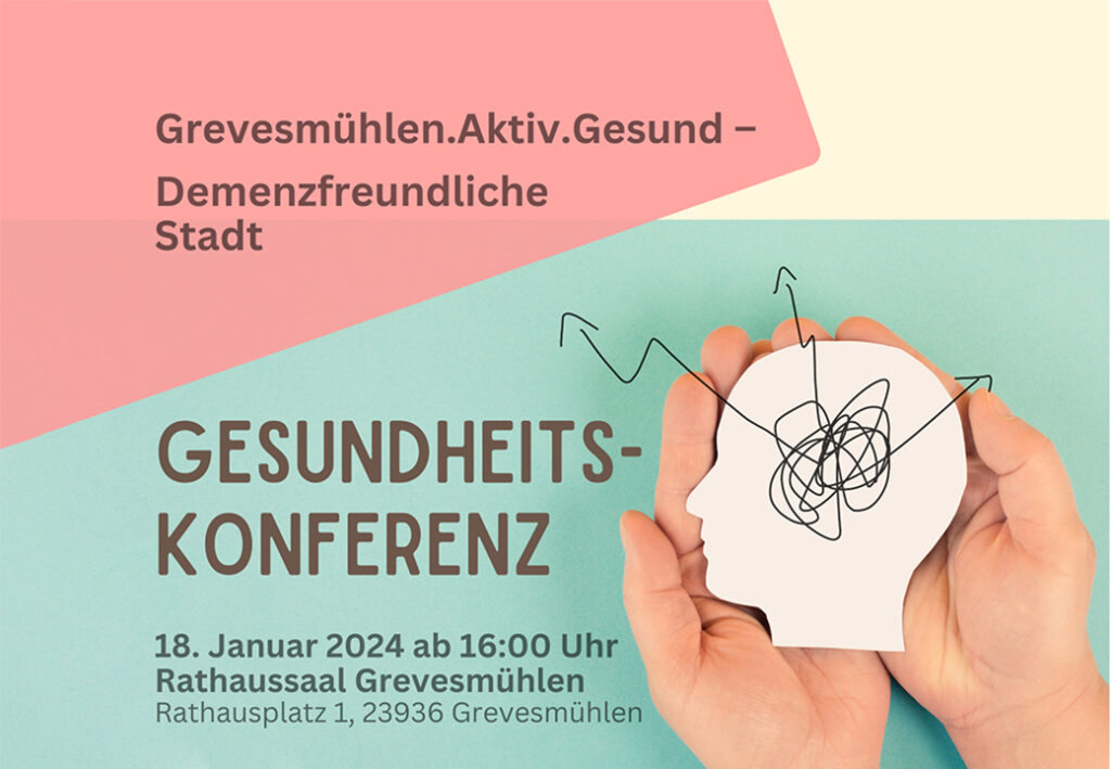 Werbeplakat für eine Gesundheitskonferenz in Grevesmühlen