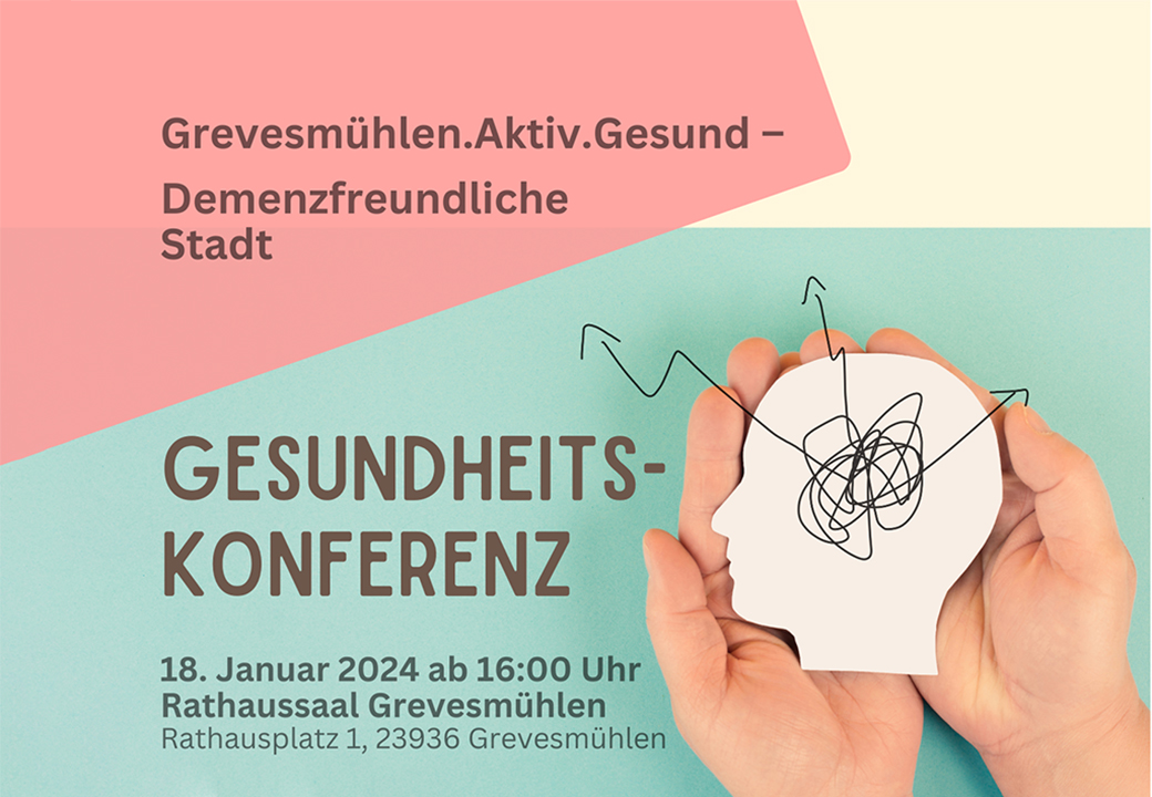Werbeplakat für eine Gesundheitskonferenz in Grevesmühlen