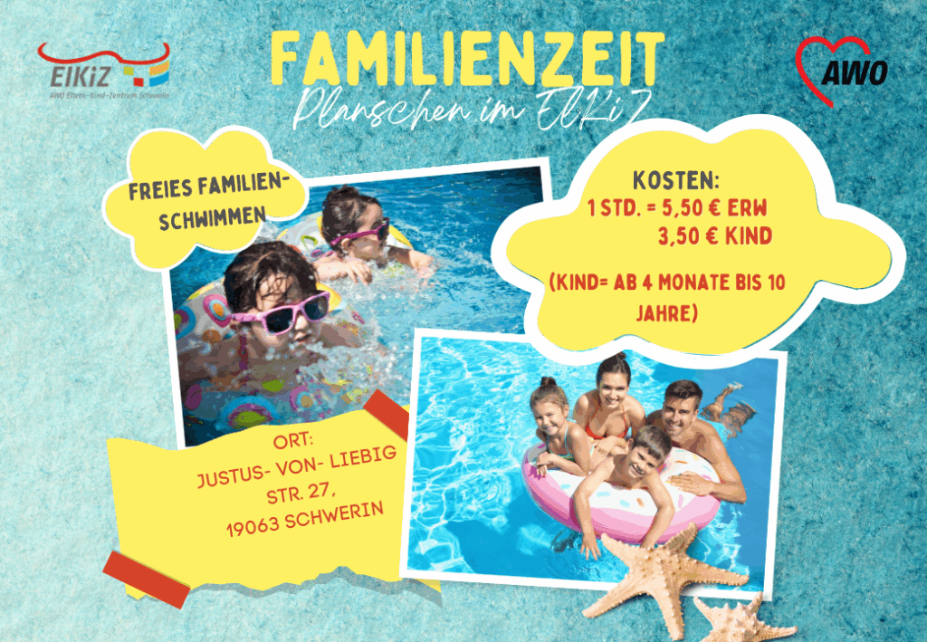 Plakat f&uuml;r ein Familienschwimmen-Event