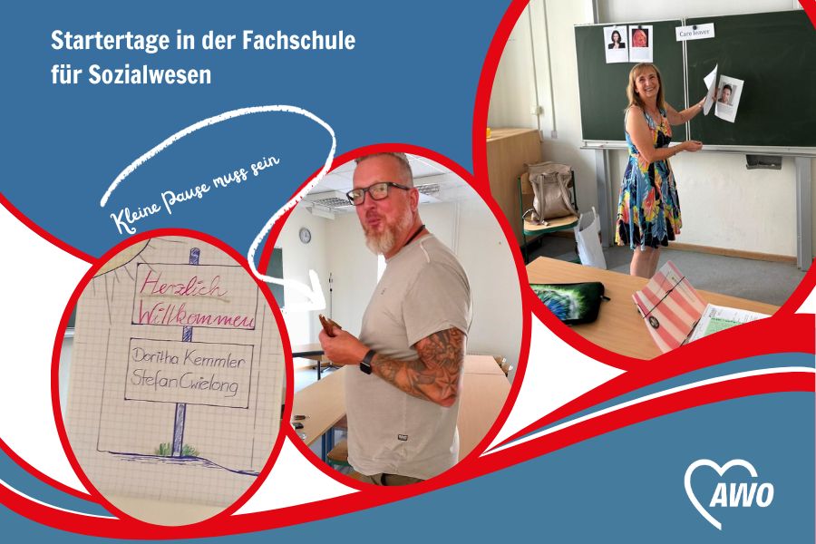 Collage von Bildern der Startertage in der Fachschule für Sozialwesen