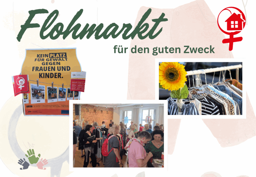 Flohmarkt-Event für den guten Zweck mit Schwerpunkt auf Gewaltprävention gegen Frauen und Kinder.