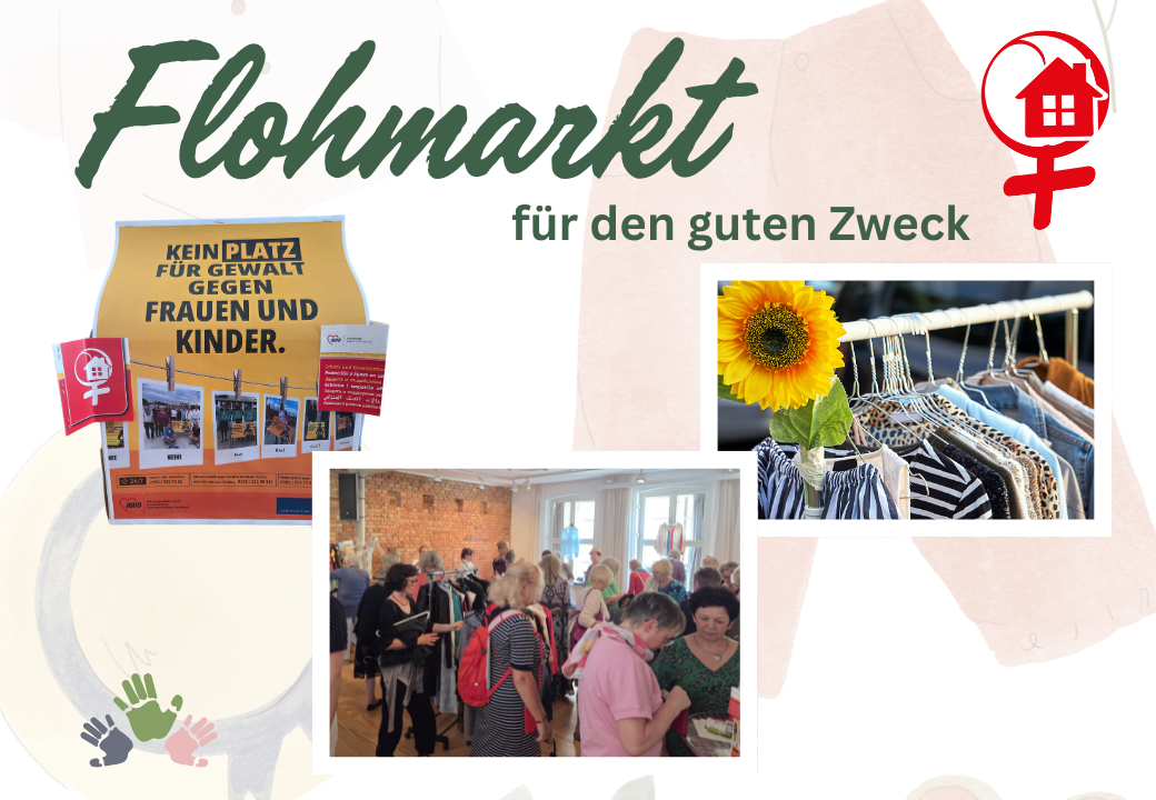 Flohmarkt-Event für den guten Zweck mit Schwerpunkt auf Gewaltprävention gegen Frauen und Kinder.
