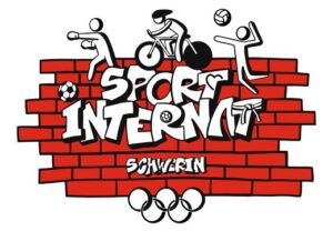Logo des Sportinternats Schwerin mit sportlichen Figuren