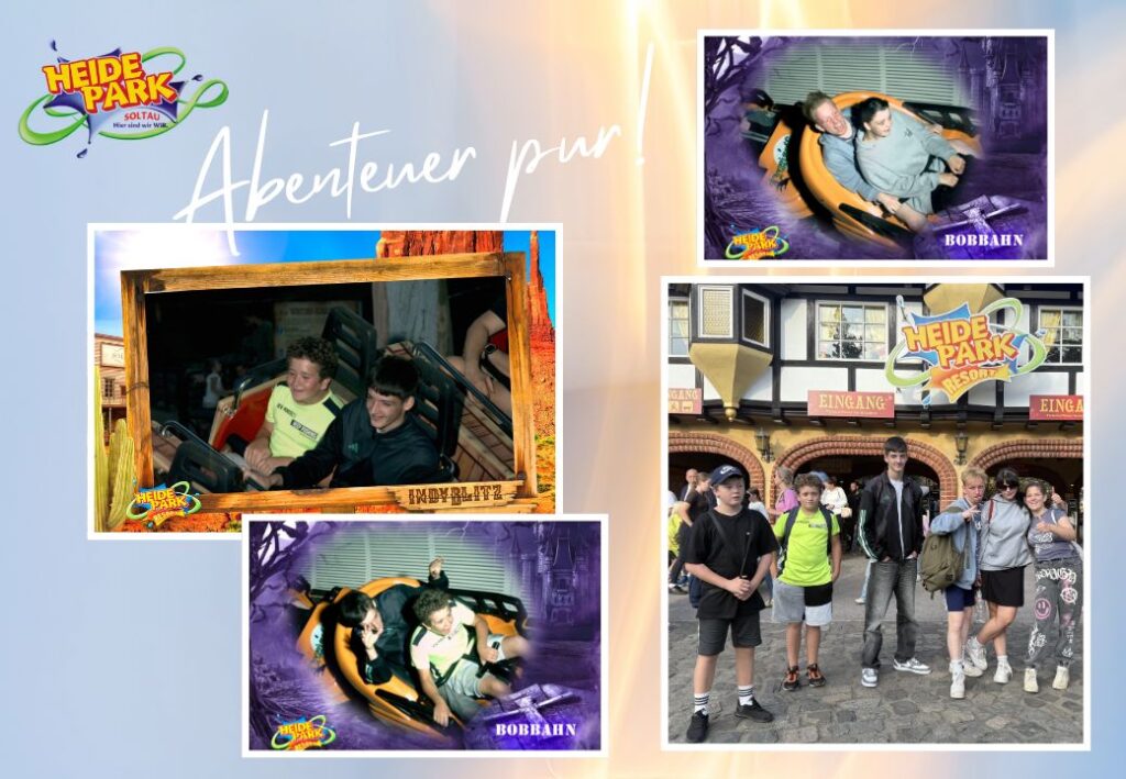 Collage von Menschen im Heide Park