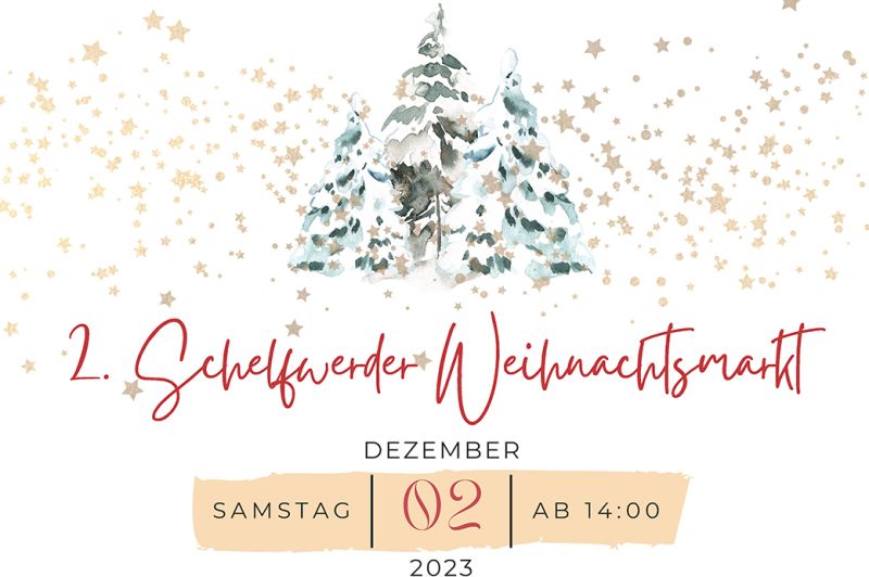 Poster für den 2. Schelfwerder Weihnachtsmarkt am 2. Dezember 2023.