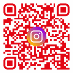 Ein roter QR-Code mit einem Instagram-Logo in der Mitte.