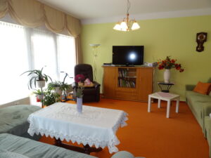 Wohnzimmer mit Möbeln und Dekorationen