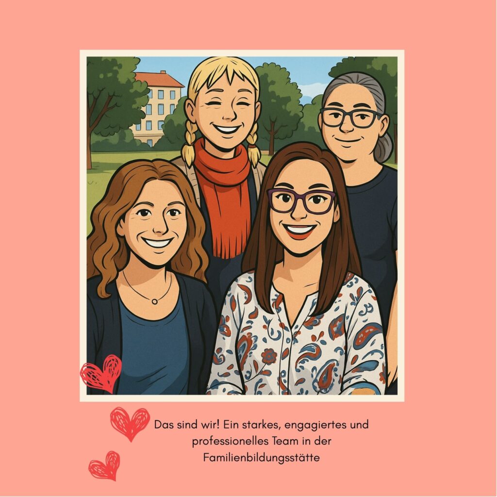 Illustration eines lächelnden Teams in einem Park