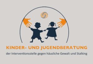 Logo der Kinder- und Jugendberatung mit zwei stilisierten Kindern und schützenden Händen.
