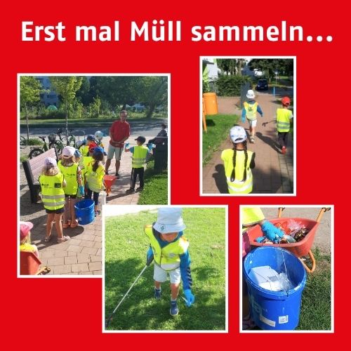 Kinder beim Müllsammeln